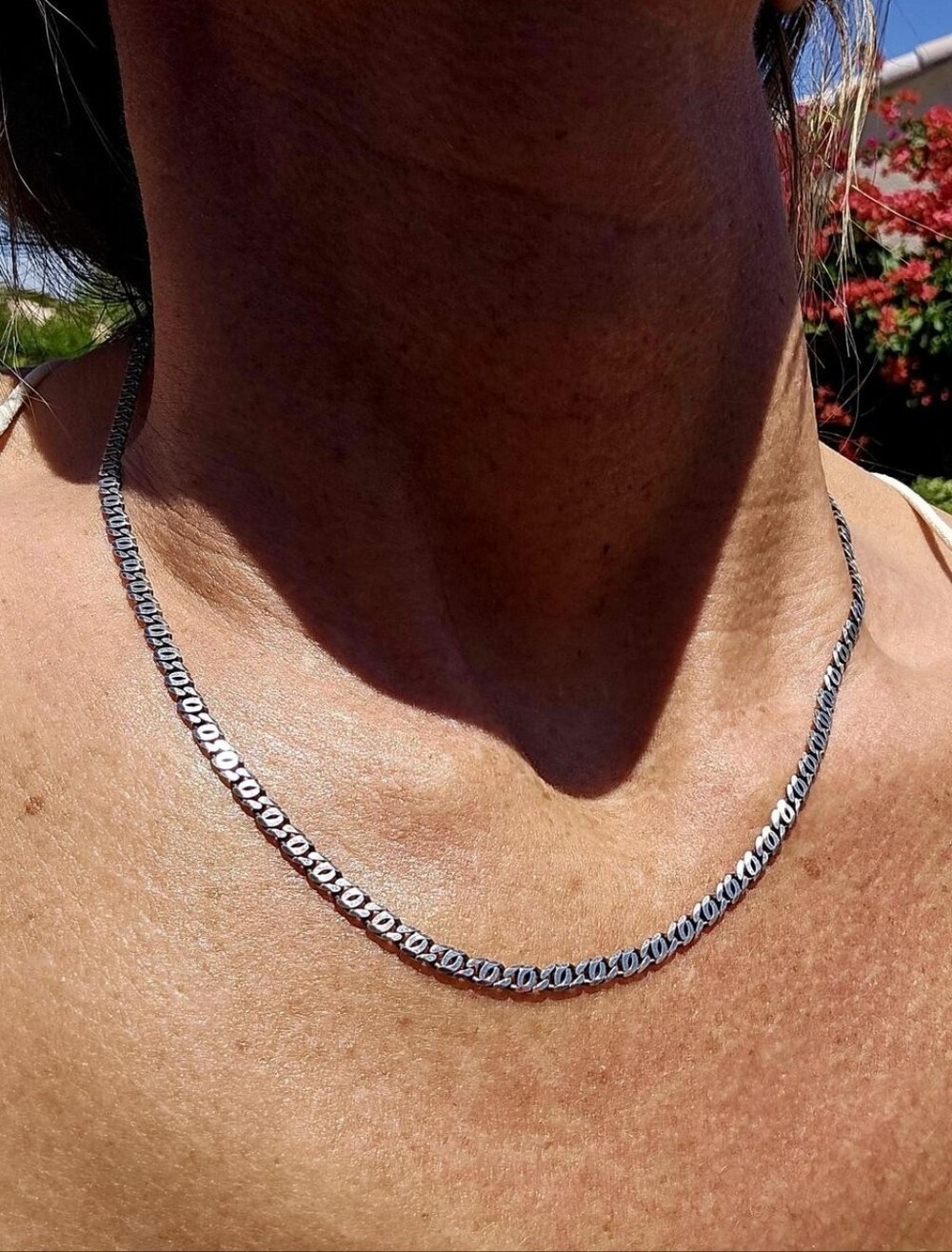 Vintage Solid Sterling Silver Italian Necklace Chain
